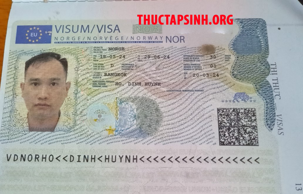 Visa LĐTV NaUy-HỒ ĐÌNH HUỲNH