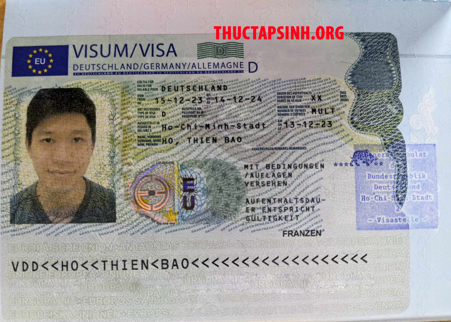 Visa TTS Đức-HỒ THIÊN BẢO