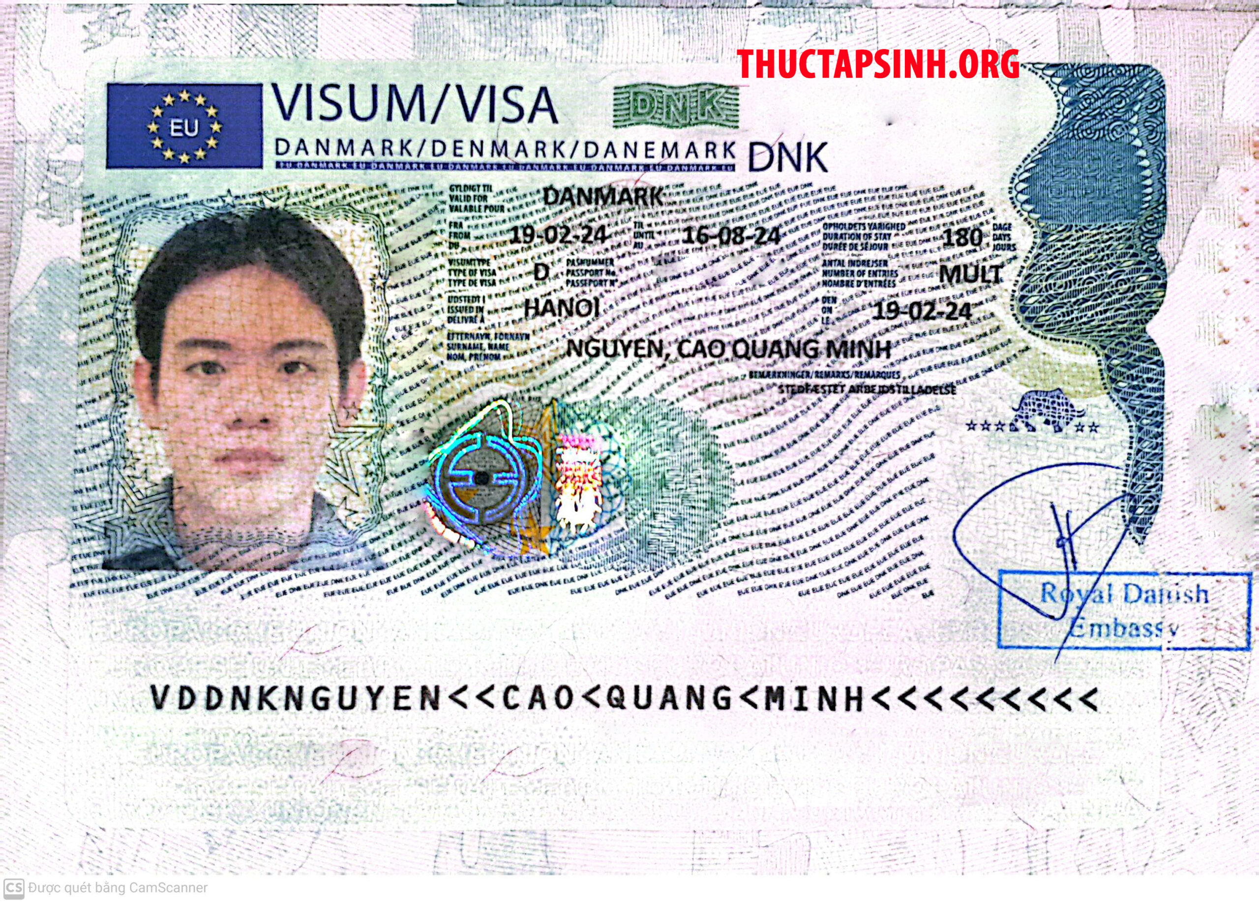 Visa Đan Mạch-NGUYỄN CAO QUANG MINH