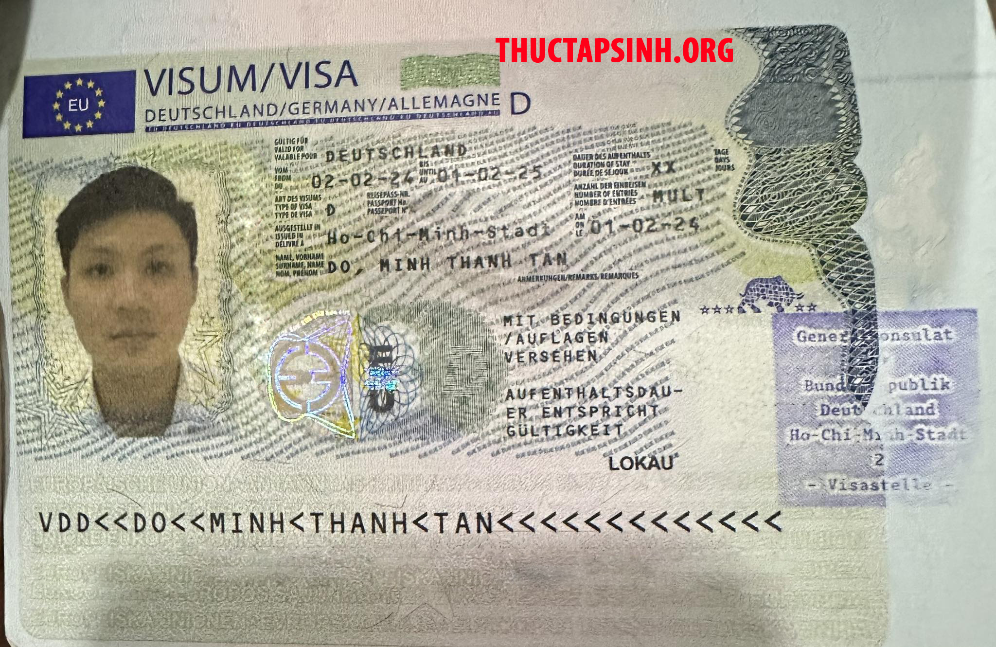 Visa Đức-ĐỖ MINH THÀNH TẤN