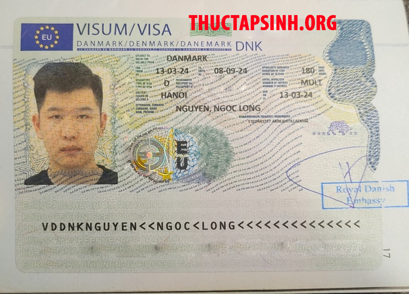 Visa TTS Đan Mạch-NGUYỄN NGỌC LONG