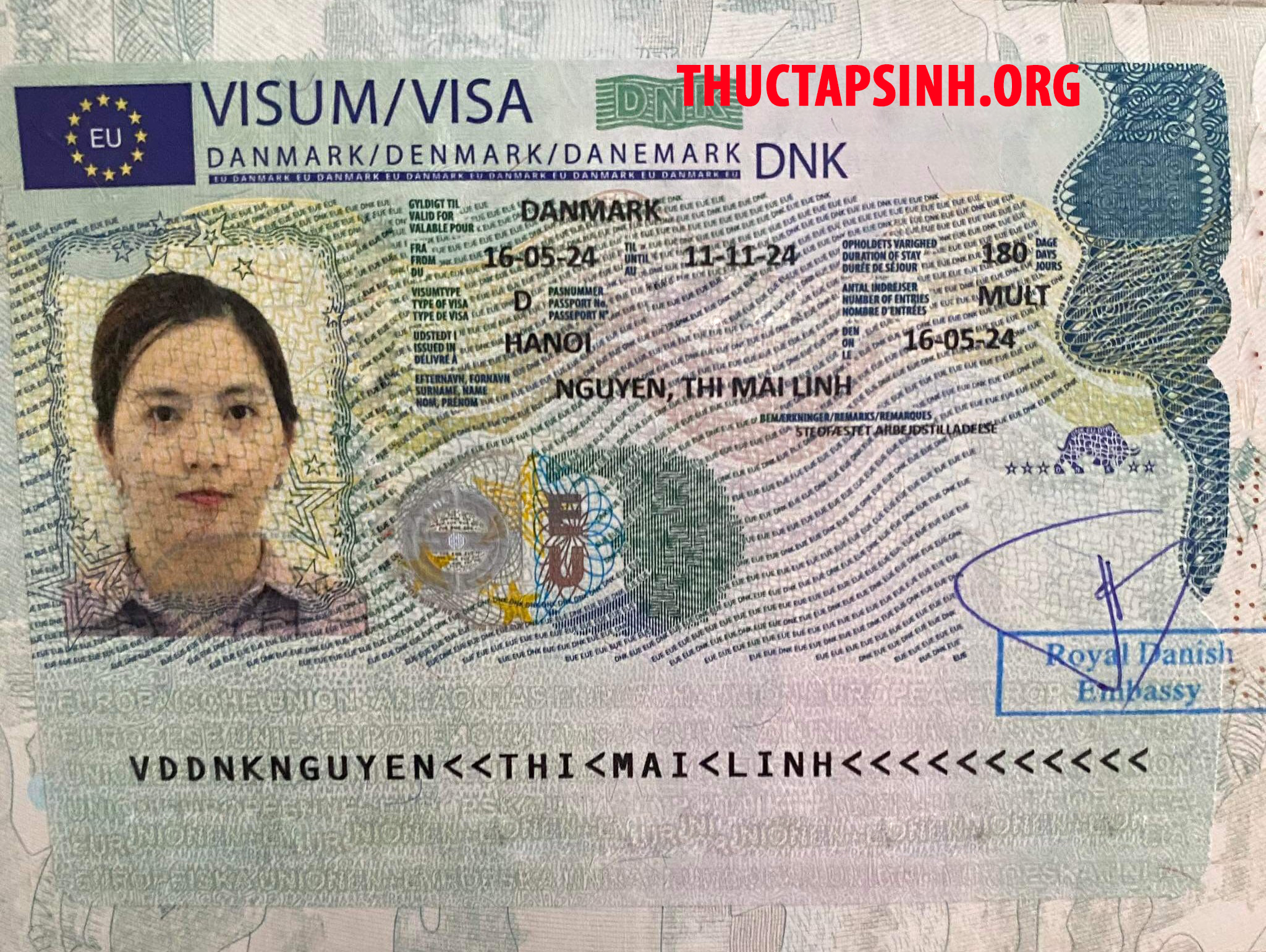 Visa TTS Đan Mạch-NGUYỄN THỊ MAI LINH