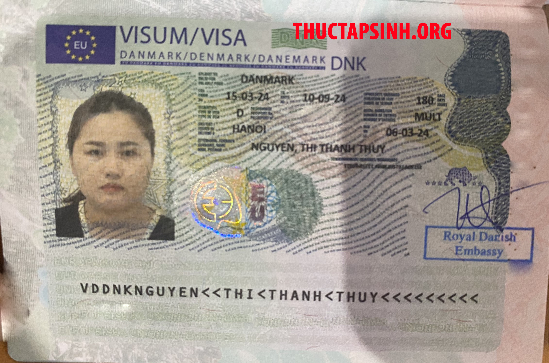 Visa TTS Đan Mạch-NGUYỄN THỊ THANH THỦY