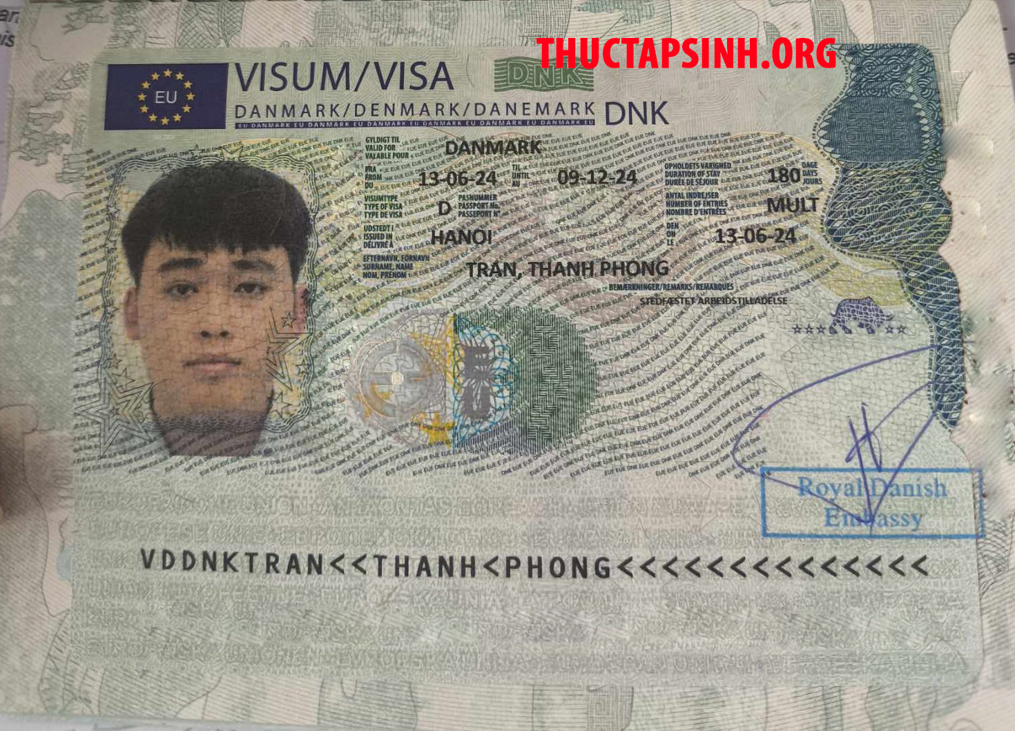 Visa TTS Đan Mạch-TRẦN THANH PHONG