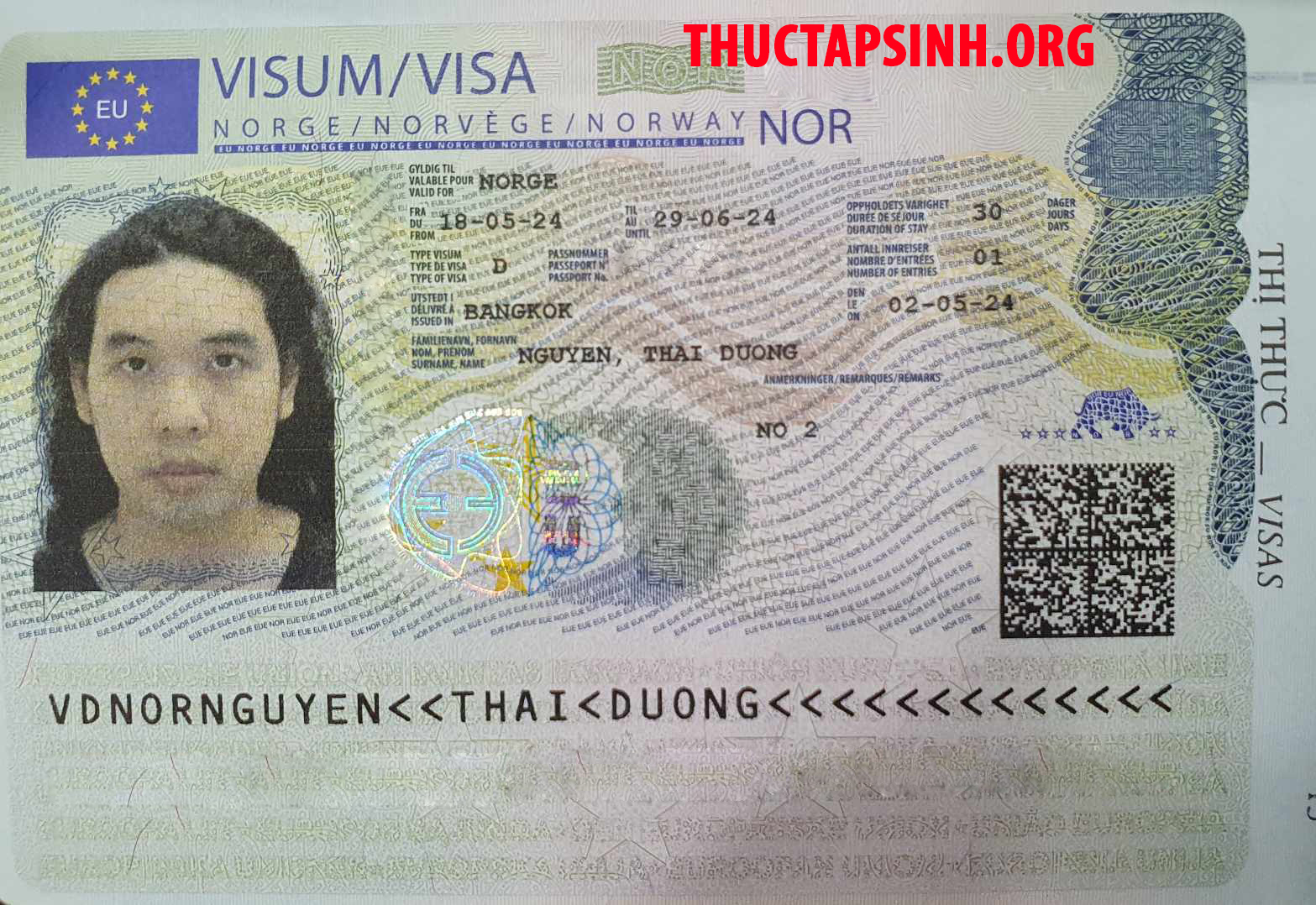 Visa Lao Động Thời Vụ NAUY-NGUYỄN THÁI DƯƠNG