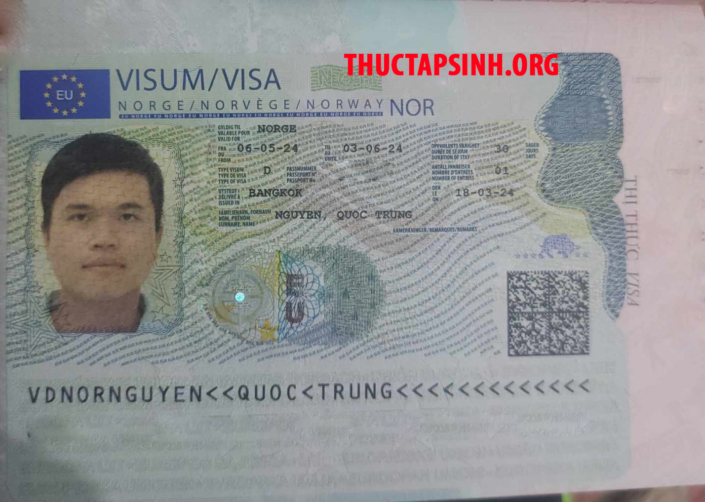 Visa Lao Động Thời Vụ NaUy-NGUYỄN QUỐC TRUNG