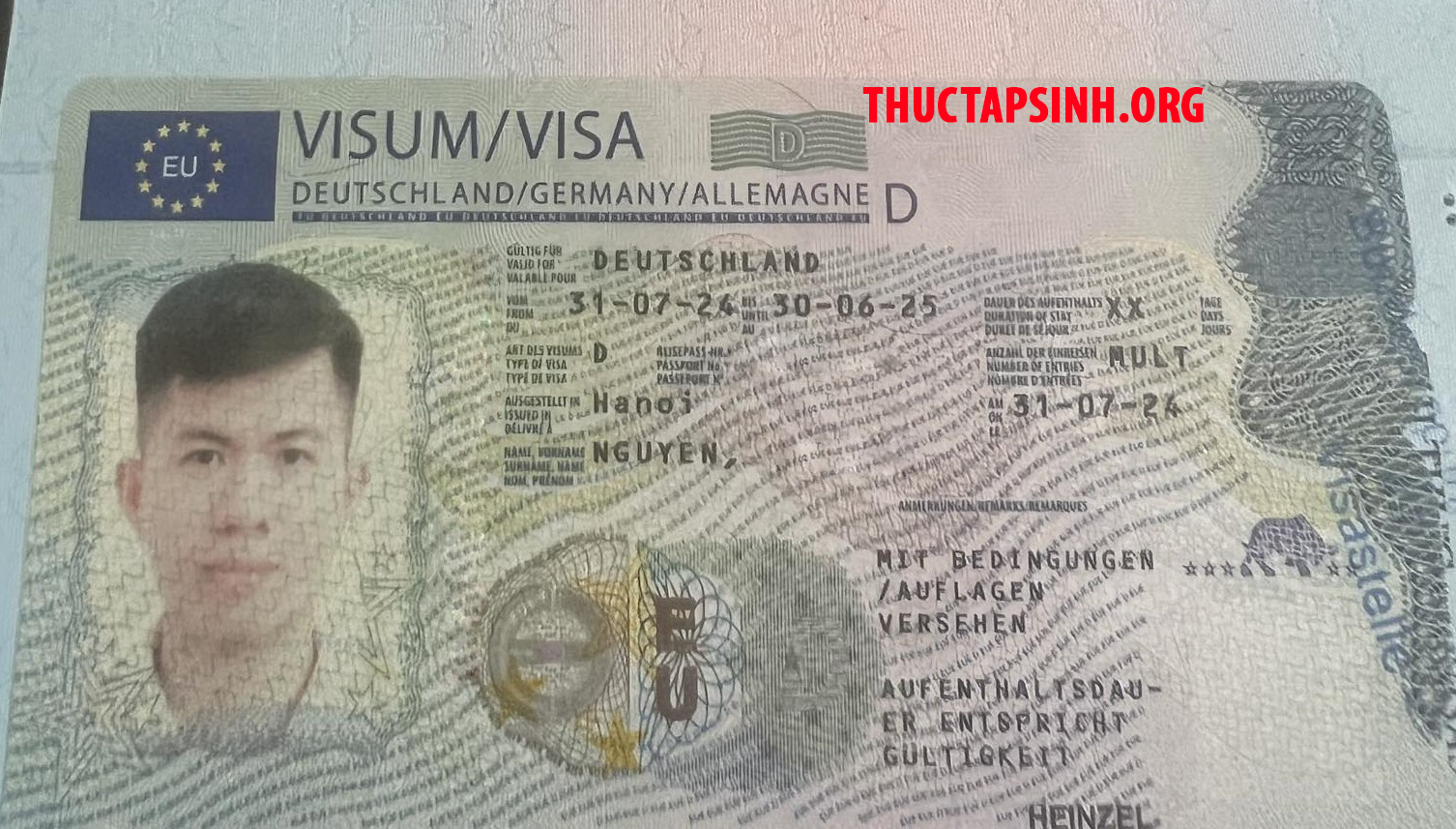 Visa Thực Tập Sinh Đức-NGUYỄN CẢNH ĐÔ